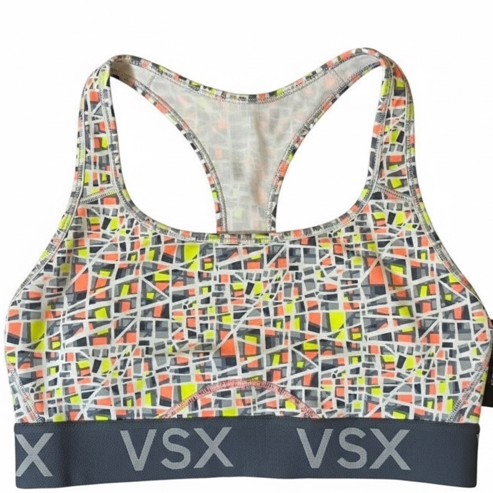 Victoria's Secret Sport Multi Mosaic VSX The Player Racerback Sports Bra Medium